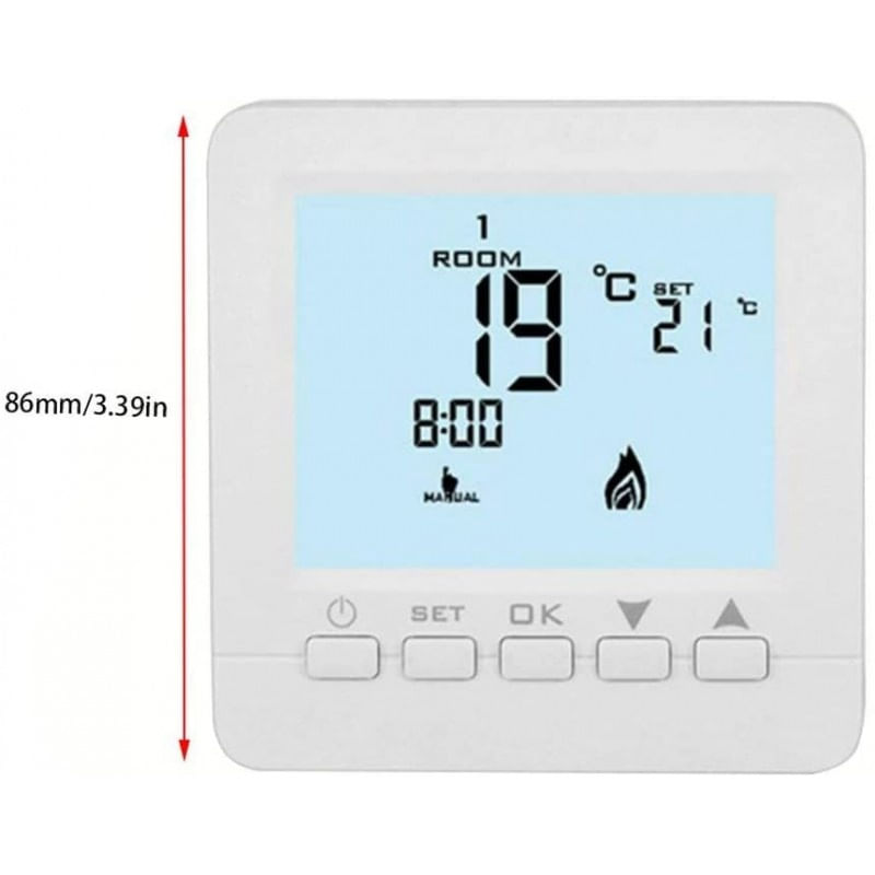Casa si Gradina - Termice - Centrale termice si accesorii - Accesorii incalzire - Termostat Techstar® TH-06, Ecran Digital, Incastrabil, 16A, 3500W, Alimentare 220V, Senzor Pardoseala, Alb - Infinity.ro