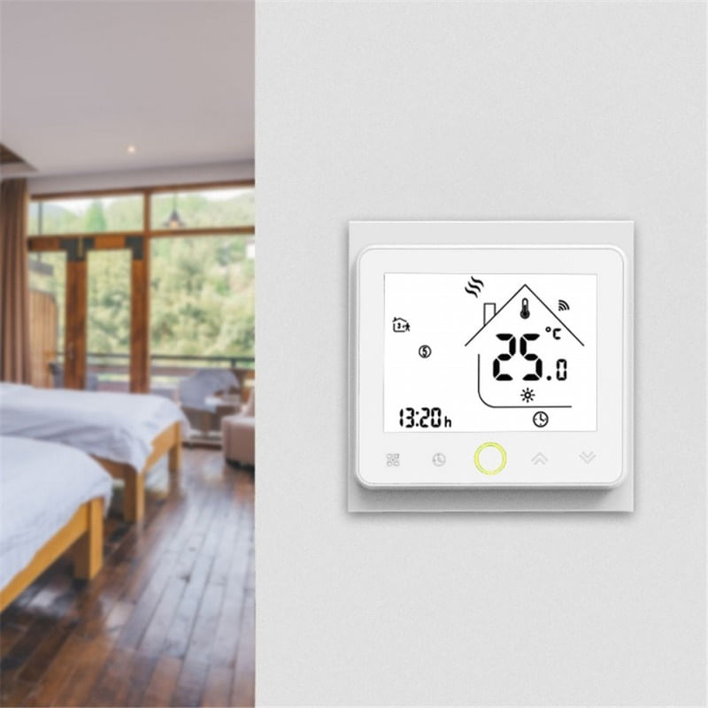 Casa si Gradina - Termice - Centrale termice si accesorii - Accesorii incalzire - Termostat Techstar® Smart TH-20W, Wireless, 16A, 3500W, Google Home, Alexa, Tuya, Senzor Pardoseala, Alb - Infinity.ro