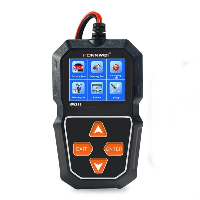 Auto si Moto - Reparatii si depanare - Scule auto - Testere si multimetre - Tester Profesional Pentru Baterii Auto, Konnwei KW218, 6V - 12V, Display 2,4 Inch, Graficul Tensiunii, 100-2000 CCA - Infinity.ro