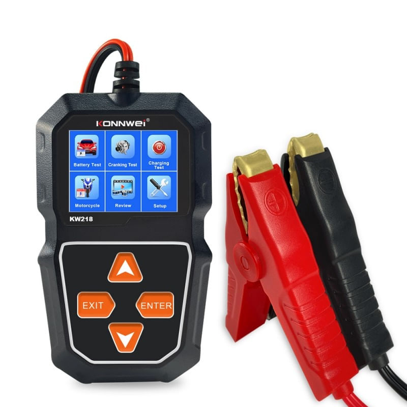 Auto si Moto - Reparatii si depanare - Scule auto - Testere si multimetre - Tester Profesional Pentru Baterii Auto, Konnwei KW218, 6V - 12V, Display 2,4 Inch, Graficul Tensiunii, 100-2000 CCA - Infinity.ro