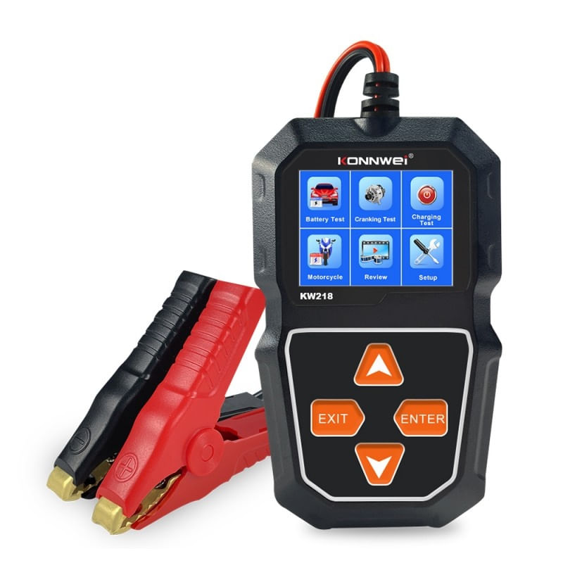 Auto si Moto - Reparatii si depanare - Scule auto - Testere si multimetre - Tester Profesional Pentru Baterii Auto, Konnwei KW218, 6V - 12V, Display 2,4 Inch, Graficul Tensiunii, 100-2000 CCA - Infinity.ro