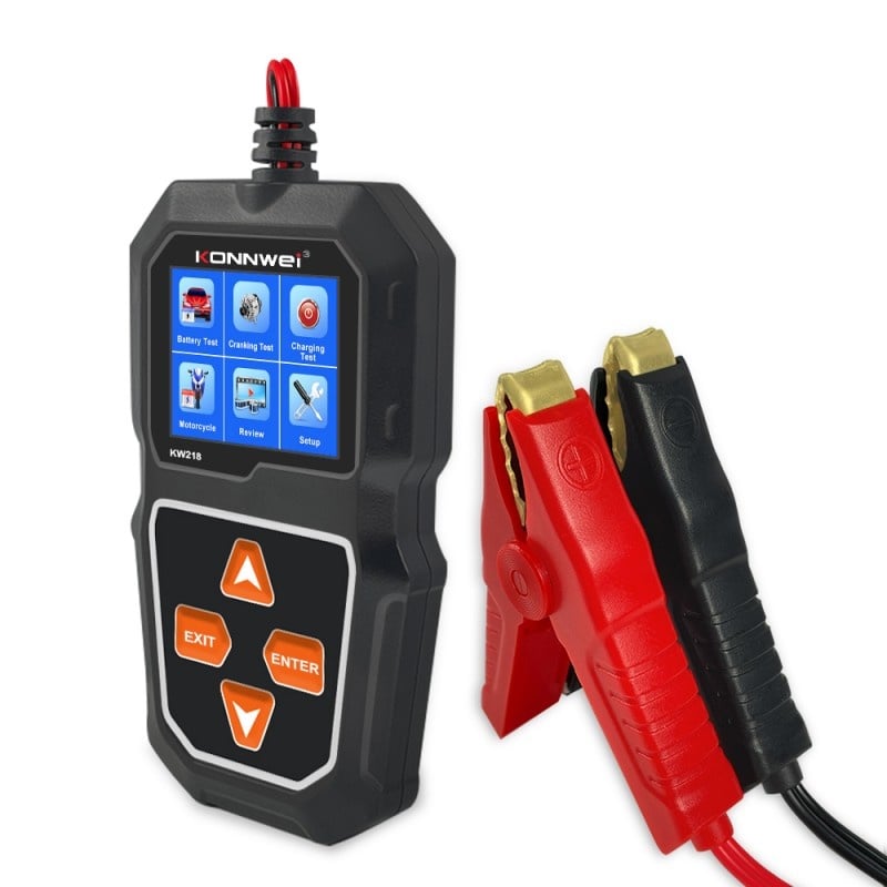 Auto si Moto - Reparatii si depanare - Scule auto - Testere si multimetre - Tester Profesional Pentru Baterii Auto, Konnwei KW218, 6V - 12V, Display 2,4 Inch, Graficul Tensiunii, 100-2000 CCA - Infinity.ro