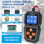 Auto si Moto - Reparatii si depanare - Scule auto - Testere si multimetre - Tester Profesional Pentru Baterii Auto, Konnwei KW218, 6V - 12V, Display 2,4 Inch, Graficul Tensiunii, 100-2000 CCA - Infinity.ro