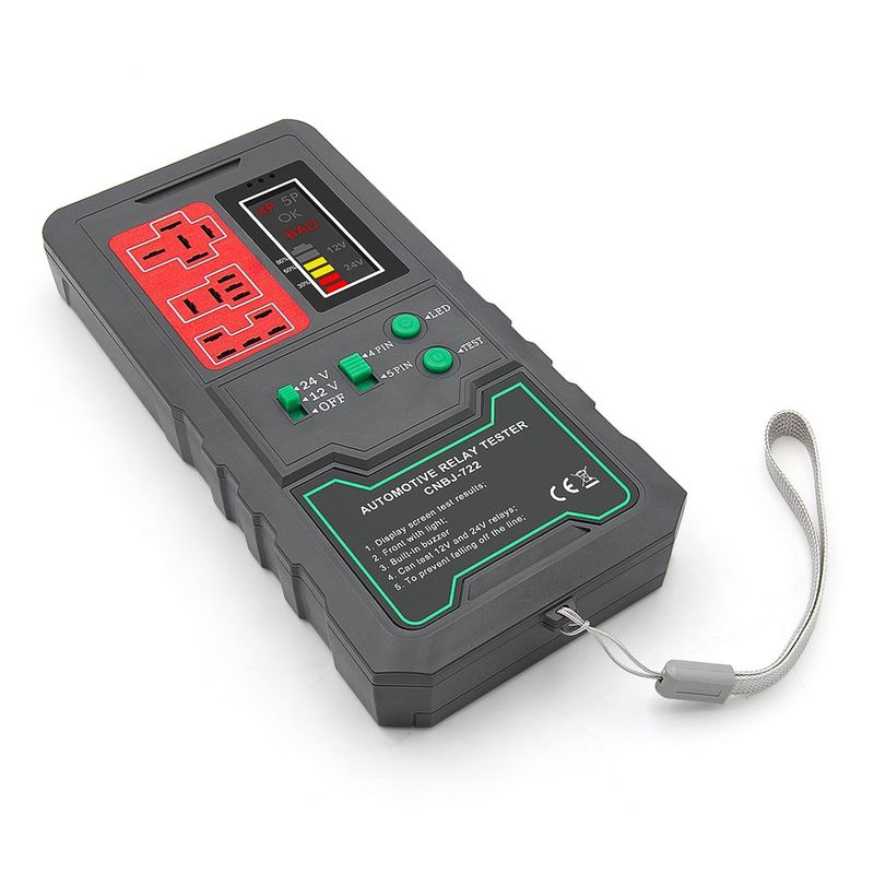 Auto si Moto - Reparatii si depanare - Scule auto - Testere si multimetre - Detector Tester de Relee Auto Wireless Techstar® CNBJ-722, pentru 12V/24V , Compatibil cu Relee 4 si 5 Pini, Afisaj - Infinity.ro