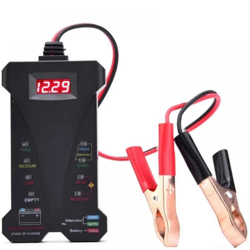 Auto si Moto - Reparatii si depanare - Scule auto - Testere si multimetre - Tester Digital pentru Baterii Auto 12V Techstar® cu Voltmeter si Analizor al Sistemului de Incarcare al Alternatorului - Infinity.ro