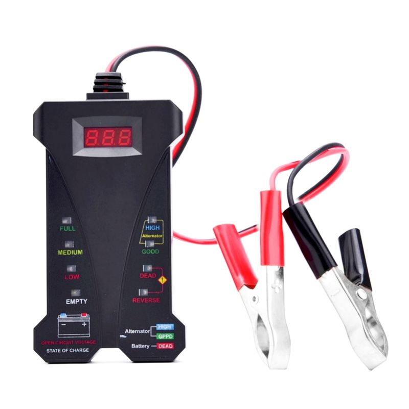 Auto si Moto - Reparatii si depanare - Scule auto - Testere si multimetre - Tester Digital pentru Baterii Auto 12V Techstar® cu Voltmeter si Analizor al Sistemului de Incarcare al Alternatorului - Infinity.ro