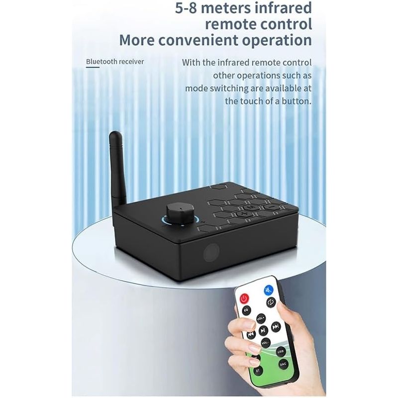 TV, Audio-Video si Foto - Accesorii TV si audio - Cabluri si adaptoare audio - Convertor Audio Digital la Analog Techstar® DAC 192KHz cu Bluetooth 5.4 si Telecomanda, Intrare Coaxial, Iesiri RCA si - Infinity.ro