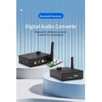 TV, Audio-Video si Foto - Accesorii TV si audio - Cabluri si adaptoare audio - Convertor Audio Digital la Analog Techstar® DAC 192KHz cu Bluetooth 5.4 si Telecomanda, Intrare Coaxial, Iesiri RCA si - Infinity.ro