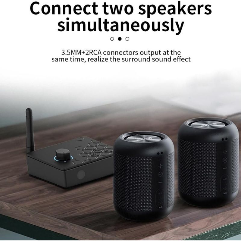 TV, Audio-Video si Foto - Accesorii TV si audio - Cabluri si adaptoare audio - Convertor Audio Digital la Analog Techstar® DAC 192KHz cu Bluetooth 5.4 si Telecomanda, Intrari Optice, Iesiri RCA - Infinity.ro