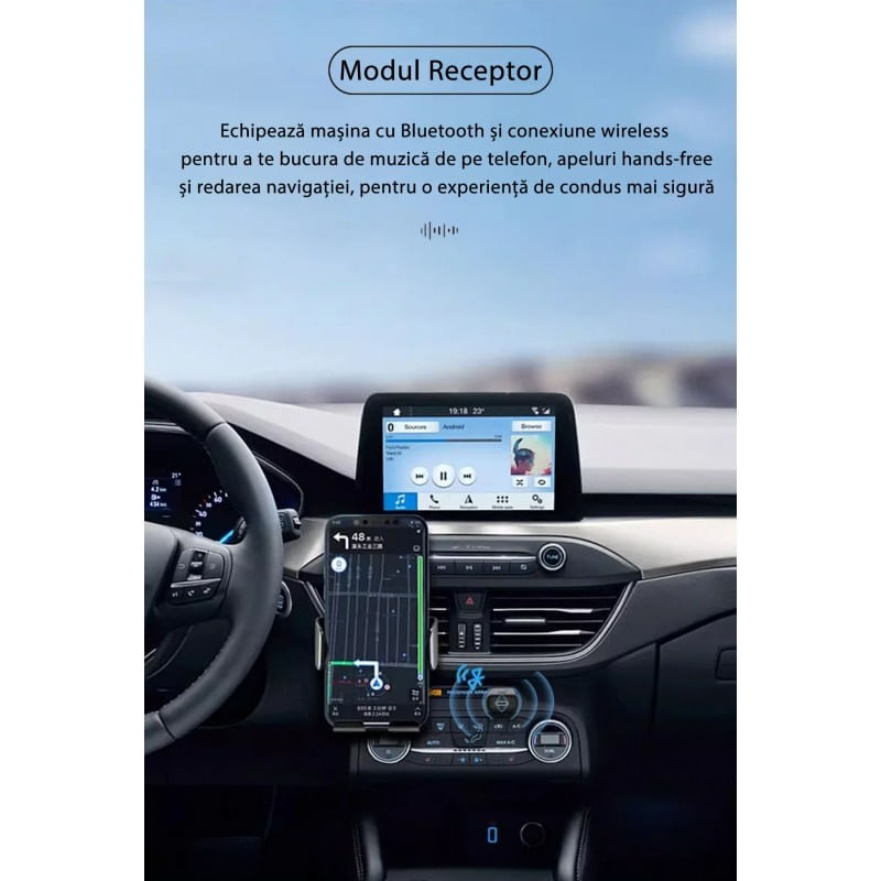 TV, Audio-Video si Foto - Accesorii TV si audio - Cabluri si adaptoare audio - Adaptor Wireless 2 in 1 Receptor si Transmitator Audio TX/RX Techstar® M28 Alb, cu Bluetooth BT 5.3 si Conector Port - Infinity.ro