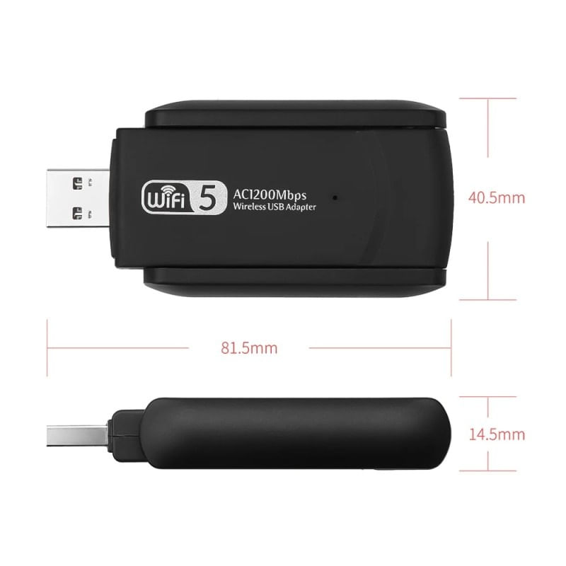 TV, Audio-Video si Foto - Accesorii TV si audio - Cabluri si adaptoare audio - Adaptor Wireless Techstar® AC 1300 Dual-Band, 1200Mbps, USB 3.0, 2.4G/5G, Long Range, 2 Antene, Negru - Infinity.ro