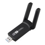 TV, Audio-Video si Foto - Accesorii TV si audio - Cabluri si adaptoare audio - Adaptor Wireless Techstar® AC 1300 Dual-Band, 1200Mbps, USB 3.0, 2.4G/5G, Long Range, 2 Antene, Negru - Infinity.ro