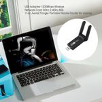 TV, Audio-Video si Foto - Accesorii TV si audio - Cabluri si adaptoare audio - Adaptor Wireless Techstar® AC 1300 Dual-Band, 1200Mbps, USB 3.0, 2.4G/5G, Long Range, 2 Antene, Negru - Infinity.ro