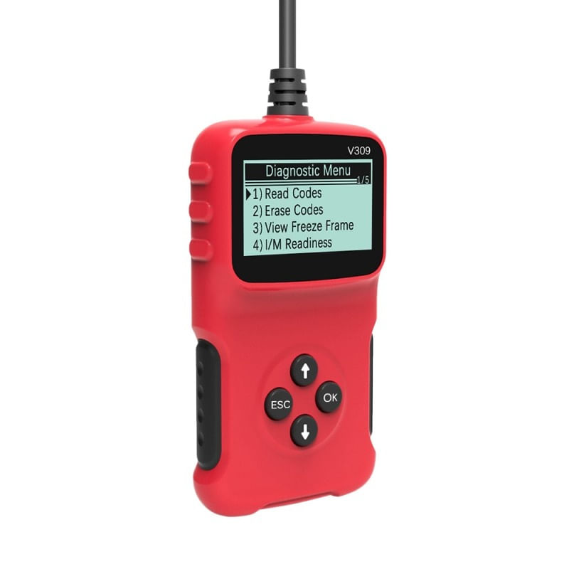 Auto si Moto - Reparatii si depanare - Sisteme de diagnoza - Dispozitiv de diagnosticare si scanare auto Techstar® V309, OBD2, Citire/ Stergere coduri de eroare, Ecran LCD, Cautare - Infinity.ro