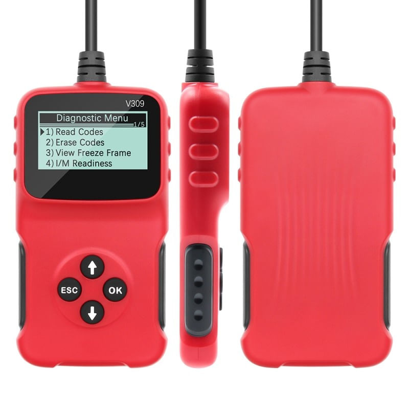 Auto si Moto - Reparatii si depanare - Sisteme de diagnoza - Dispozitiv de diagnosticare si scanare auto Techstar® V309, OBD2, Citire/ Stergere coduri de eroare, Ecran LCD, Cautare - Infinity.ro