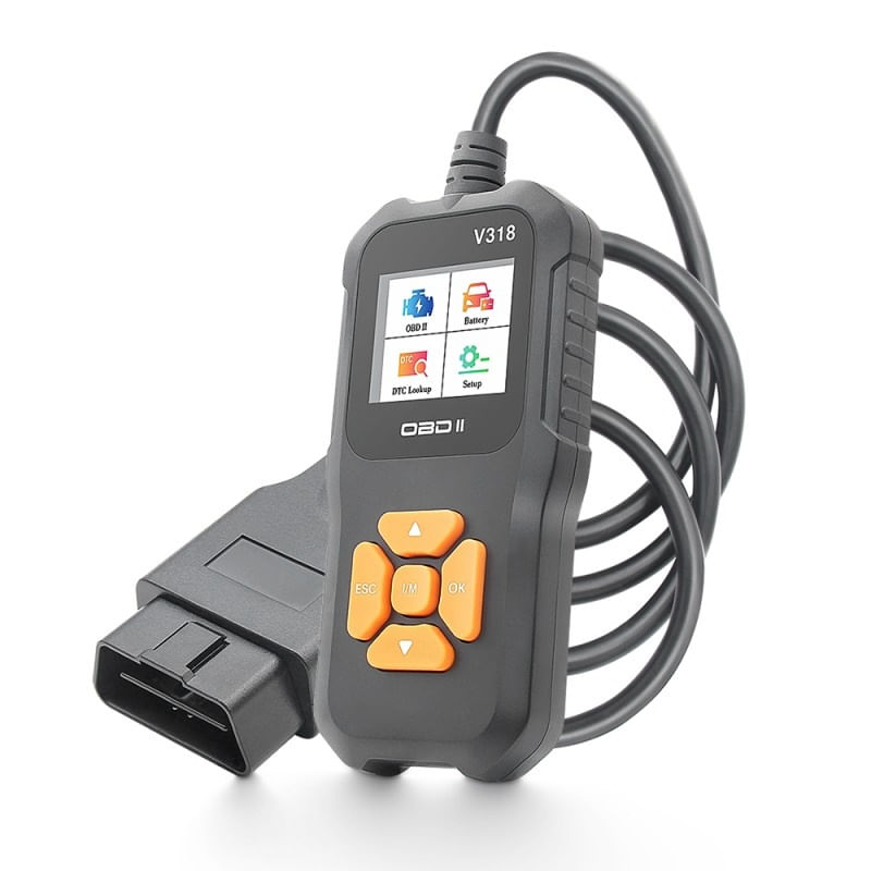 Auto si Moto - Reparatii si depanare - Sisteme de diagnoza - Tester diagnoza auto Techstar® V318, Citire/Stergere coduri de eroare, LCD, Scaner baterie/sistem de incarcare, Test - Infinity.ro