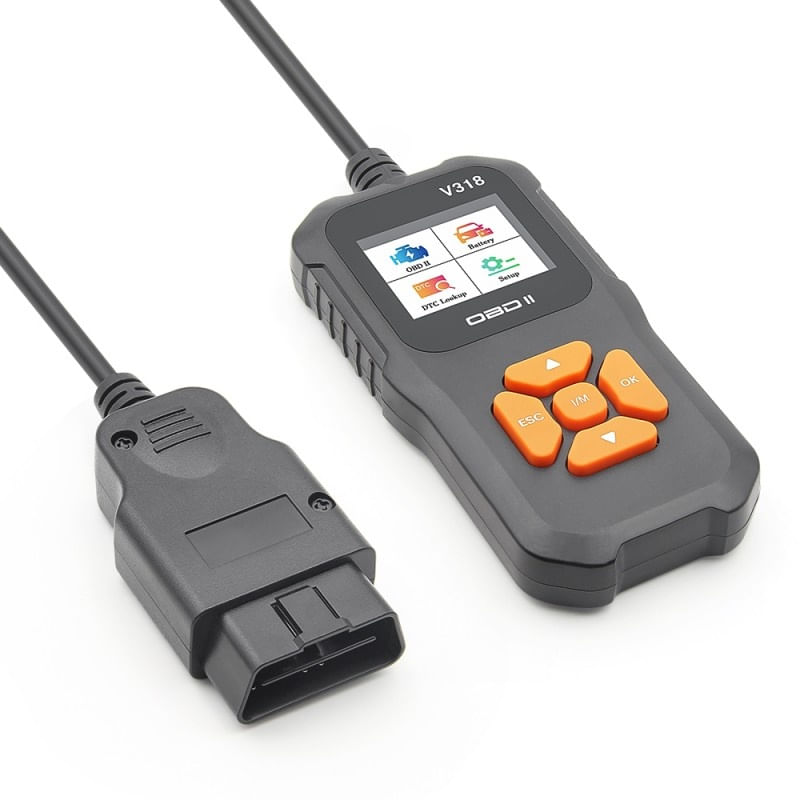 Auto si Moto - Reparatii si depanare - Sisteme de diagnoza - Tester diagnoza auto Techstar® V318, Citire/Stergere coduri de eroare, LCD, Scaner baterie/sistem de incarcare, Test - Infinity.ro