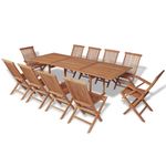 Casa si Gradina - Gradina si terasa - Mobilier exterior - Seturi mobila gradina - Set mobilier exterior cu scaune pliabile, 11 piese, lemn de tec - Infinity.ro