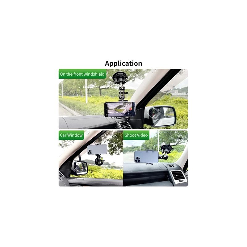 Laptop, Telefoane si Tablete - Telefoane mobile si accesorii - Accesorii Telefoane - Suport si docking telefoane - Suport auto pentru telefon profesional, Negru, Montare pe parbriz sau bord cu ventuza, Reglare 360 grade, Universal - Infinity.ro