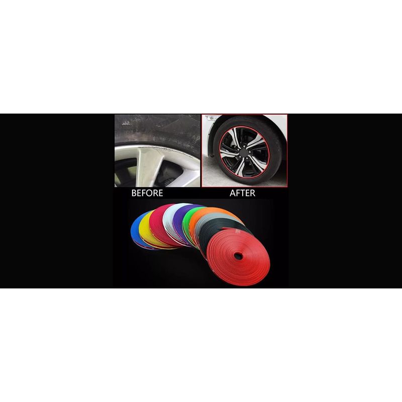 Auto si Moto - Piese auto si accesorii - Piese auto - Tuning - Banda Protectie Jante cu Dublu Adeziv AutoREY® Premium Inele Protectie din Cauciuc, Rola de 8 Metri - Galben - Infinity.ro