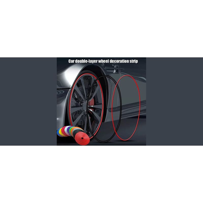 Auto si Moto - Piese auto si accesorii - Piese auto - Tuning - Banda Protectie Jante cu Dublu Adeziv AutoREY® Premium Inele Protectie din Cauciuc, Rola de 8 Metri - Galben - Infinity.ro