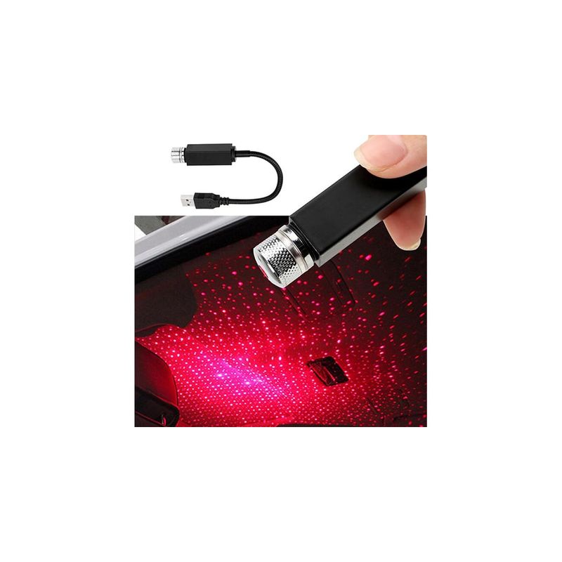 Auto si Moto - Electrice auto - Iluminare si semnalizare - Lumini ambientale - Lampa cu laser pentru plafon auto cu alimentare USB culoare rosu - Infinity.ro