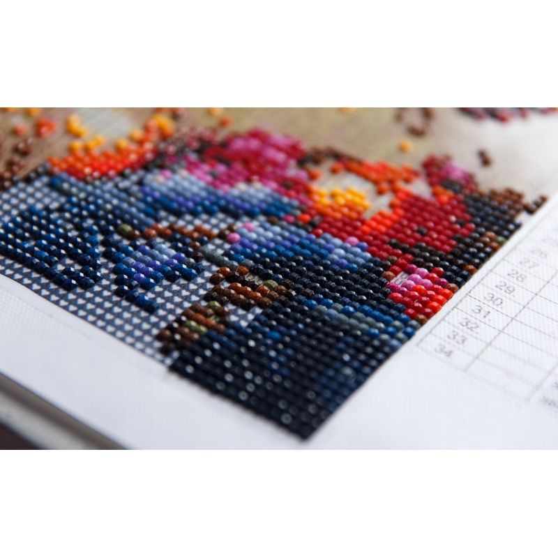 Jucarii, Copii si Bebe - Jucarii si jocuri - Jucarii & jocuri educative - Seturi de artizanat - Set de broderie cu diamante 5D, model Floral, 30x40 cm, accesorii incluse, multicolor - Infinity.ro
