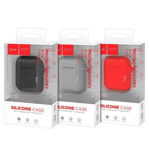 Husa Protectiva + Carabiniera + Coarda din Silicon Pentru AirPods 1 / 2 (Rosu) - Hoco