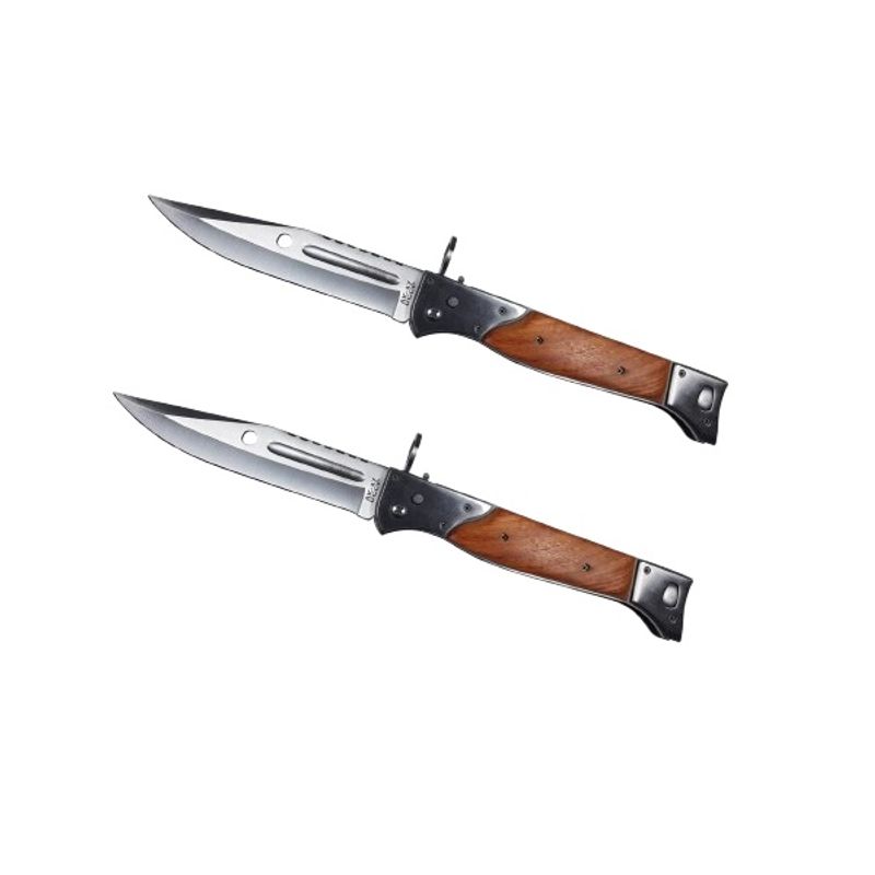 Sport si Outdoor - Camping - Cutite, bricege si accesorii - Accesorii cutite si bricege - Set doua briceaguri de vanatoare, AK-47 Assault, 34 cm,​ teaca inclusa, maro - Infinity.ro