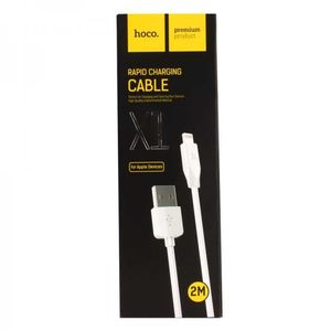 Cablu de date Hoco Lightning, pentru iPhone 14 13 12 11 Pro Max, X1 Rapid, 2 Metri, 2.1A - Alb