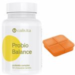 Ingrijire personala si Cosmetice - Sanatate si wellness - Suplimente alimentare - Alte suplimente alimentare - Set supliment alimentar si cutie pilule, probiotice si prebiotice masticabile, ProbioBalance, 60 tablete, CaliVita - Infinity.ro