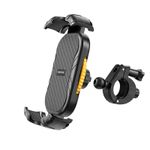 Sport si Outdoor - Ciclism - Accesorii pentru biciclete - Suporturi accesorii biciclete - Suport Telefon Universal, pentru Bicicleta, Motocicleta Scuter si Trotineta (125-175 mm) - Negru / Galben - Infinity.ro