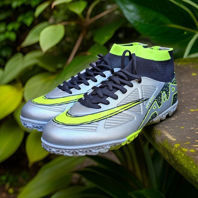 Sport si Outdoor - Echipament Sportiv - Incaltaminte sport - Pantofi sport - Ghete de fotbal  Sky Wing 9838, cu glezna cusute in varf, pentru teren sintetic culoare argintiu 43 - Infinity.ro