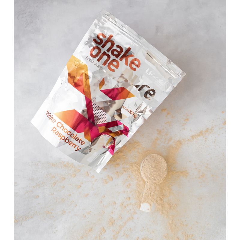Ingrijire personala si Cosmetice - Sanatate si wellness - Nutritie sportiva - Proteine - Shake One Pure Pudra de Proteina Vegetala cu Aroma de Ciocolata Alba si Zmeura (500gr) - Calivita - Infinity.ro