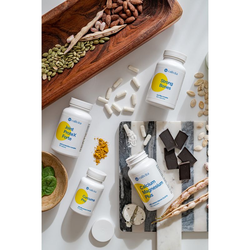 Ingrijire personala si Cosmetice - Sanatate si wellness - Suplimente alimentare - Alte suplimente alimentare - Calcium Magnesium Plus, Supliment alimentar cu Calciu, Magneziu, Vitamina D3 si K2 (100 Capsule) - Calivita - Infinity.ro