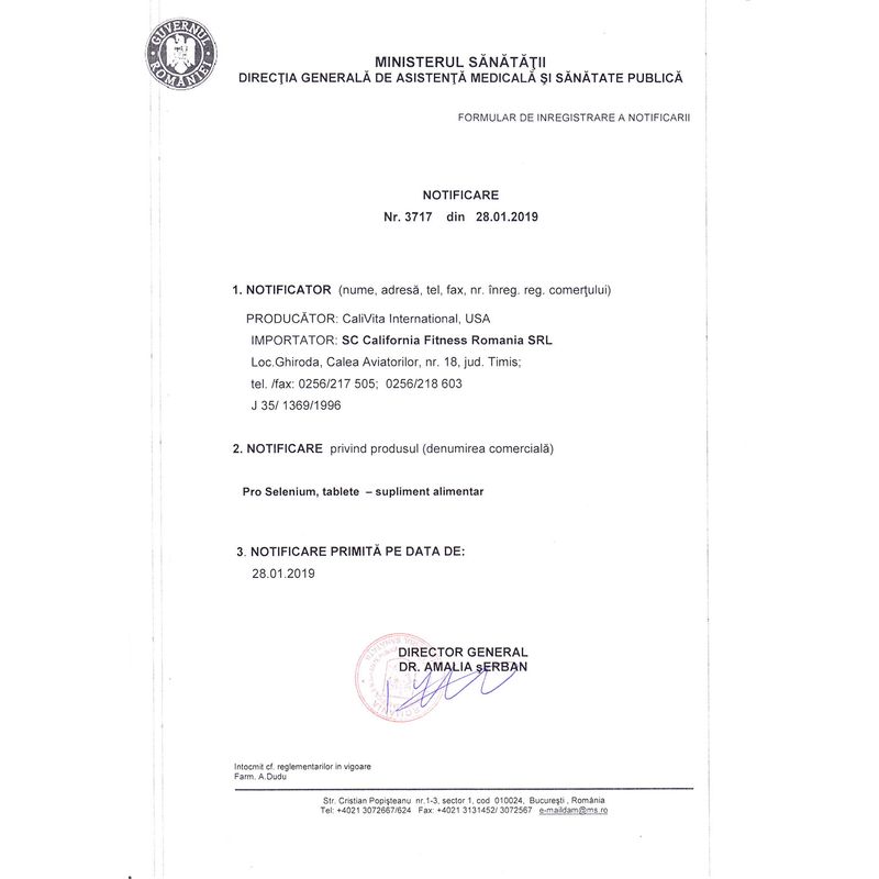Ingrijire personala si Cosmetice - Sanatate si wellness - Suplimente alimentare - Alte suplimente alimentare - Pro Selenium Supliment alimentar Antioxidant puternic şi Mineral cu Seleniu (60 tablete) - Calivita - Infinity.ro