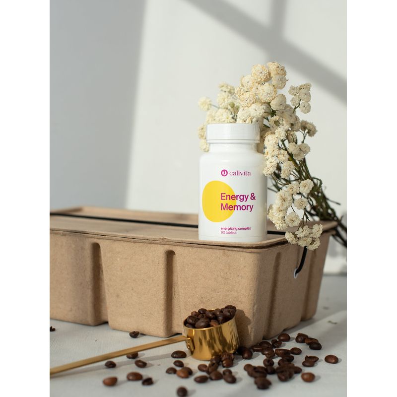 Ingrijire personala si Cosmetice - Sanatate si wellness - Suplimente alimentare - Alte suplimente alimentare - Energy & Memory Energizant Natural cu Cafeina din Guarana Lecitina Vitamine Minerale & Antioxidanti (90 tab.) - Calivita - Infinity.ro