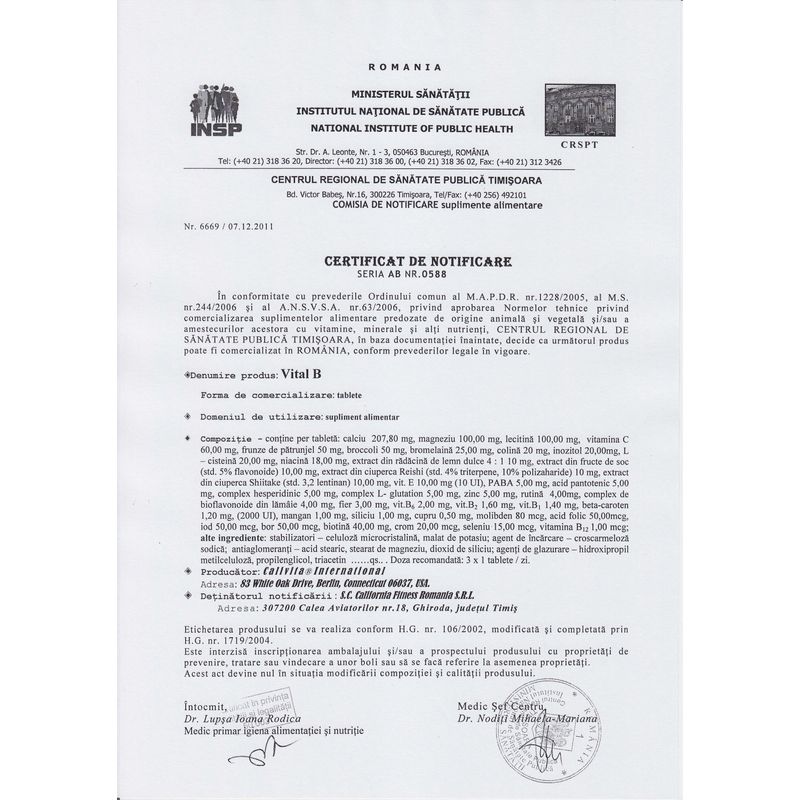 Ingrijire personala si Cosmetice - Sanatate si wellness - Suplimente alimentare - Alte suplimente alimentare - Vital B Supliment Alimentar cu Multivitamine pentru Grupa Sanguina B (90 tablete) - Calivita - Infinity.ro