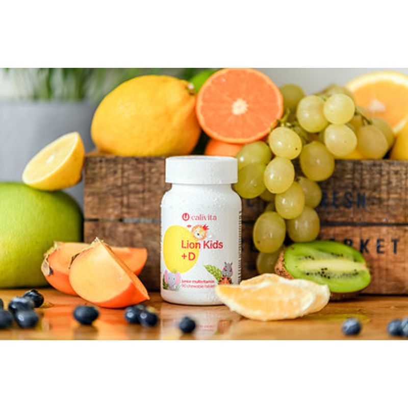 Ingrijire personala si Cosmetice - Sanatate si wellness - Suplimente alimentare - Vitamine si minerale - Vitamina D pentru copii, Lion Kids, 90 Tablete masticabile, CaliVita - Infinity.ro