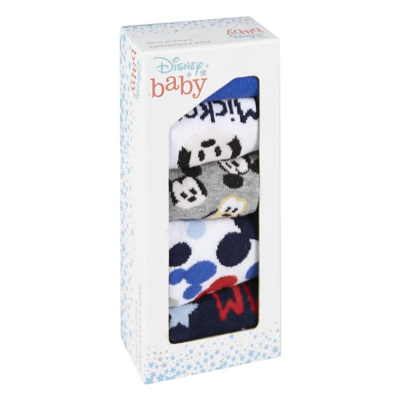Fashion, accesorii si bijuterii - Copii - Lenjerie si pijamale copii - Sosete si dresuri copii - Set 5 Sosete bebe Mickey Mouse, Multicolor, Marime 17/18 - Infinity.ro