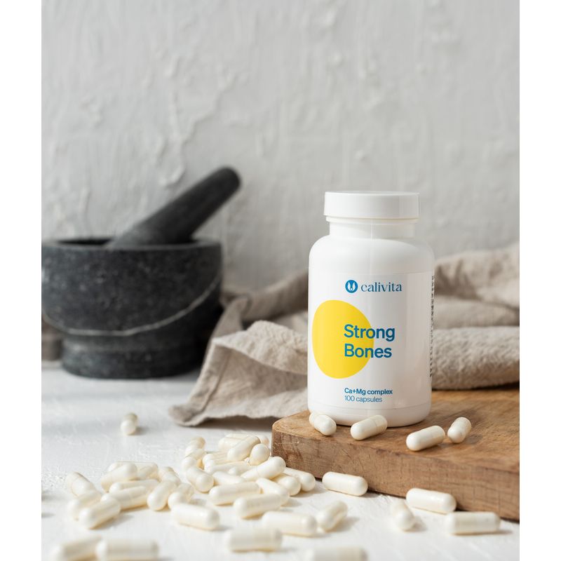 Ingrijire personala si Cosmetice - Sanatate si wellness - Suplimente alimentare - Alte suplimente alimentare - Supliment cu Magneziu si Calciu pentru Rezistenta Oaselor, Strong Bones (100 capsule) - Calivita - Infinity.ro