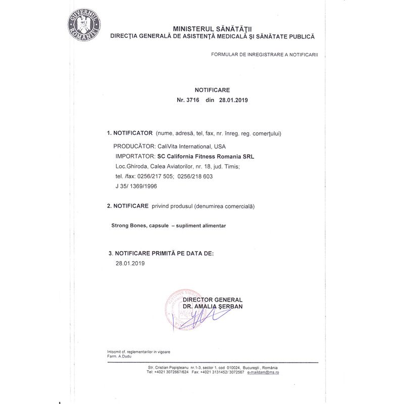 Ingrijire personala si Cosmetice - Sanatate si wellness - Suplimente alimentare - Alte suplimente alimentare - Supliment cu Magneziu si Calciu pentru Rezistenta Oaselor, Strong Bones (100 capsule) - Calivita - Infinity.ro