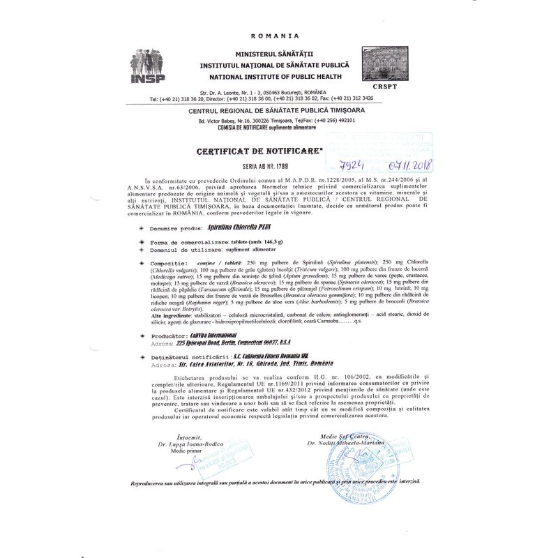 Ingrijire personala si Cosmetice - Sanatate si wellness - Suplimente alimentare - Produse detoxifiere si slabire - Spirulina-Chlorella PLUS Amestec Sinergic de Alge şi Plante cu Efect Detoxifiant (100 tablete) - Calivita - Infinity.ro