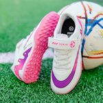 Sport si Outdoor - Echipament Sportiv - Incaltaminte sport - Pantofi sport - Ghete de fotbal pentru copii MBrands, 8.5 pentru teren sintetic, culoare alb 33 - Infinity.ro