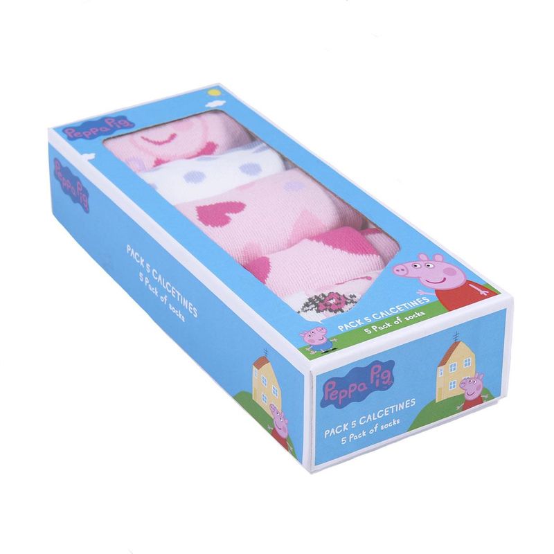 Fashion, accesorii si bijuterii - Copii - Lenjerie si pijamale copii - Sosete si dresuri copii - Set 5 Sosete bebe Peppa Pig, Multicolor, Marime 15/16 - Infinity.ro