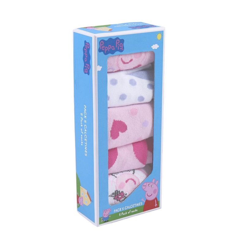 Fashion, accesorii si bijuterii - Copii - Lenjerie si pijamale copii - Sosete si dresuri copii - Set 5 Sosete bebe Peppa Pig, Multicolor, Marime 15/16 - Infinity.ro