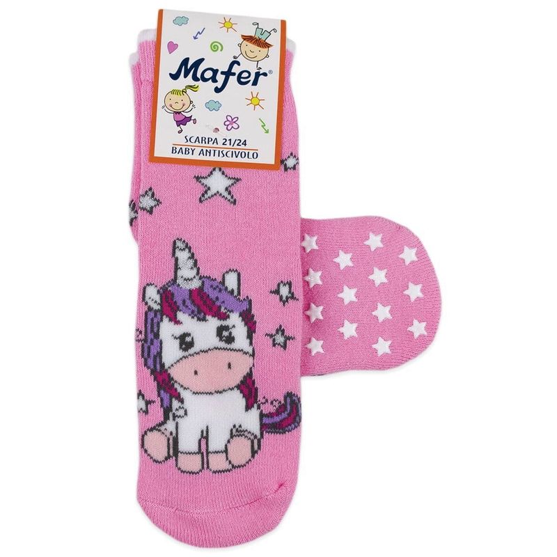 Fashion, accesorii si bijuterii - Copii - Lenjerie si pijamale copii - Sosete si dresuri copii - Set 6 sosete copii antiderapante, Mafer BAN6552, Multicolor, 3-4 ani 23-25 EU - Infinity.ro