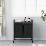 Casa si Gradina - Sanitare - Suporturi si accesorii baie - Accesorii baie - Cos de rufe 2 compartimente cu roti stejar sonoma - Infinity.ro