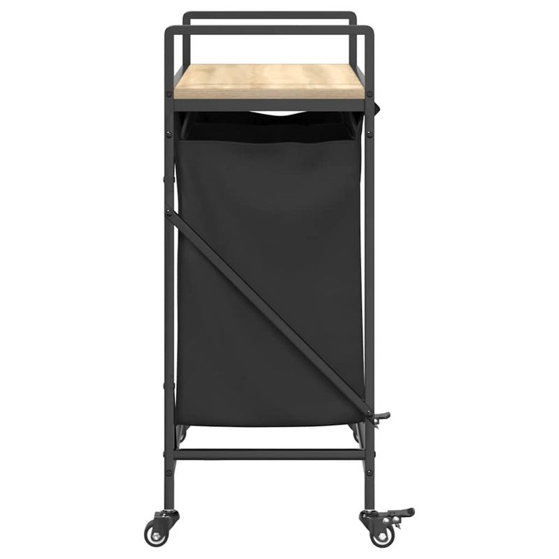 Casa si Gradina - Sanitare - Suporturi si accesorii baie - Accesorii baie - Cos de rufe 2 compartimente cu roti stejar sonoma - Infinity.ro