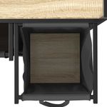 Casa si Gradina - Sanitare - Suporturi si accesorii baie - Accesorii baie - Cos de rufe 2 compartimente cu roti stejar sonoma - Infinity.ro